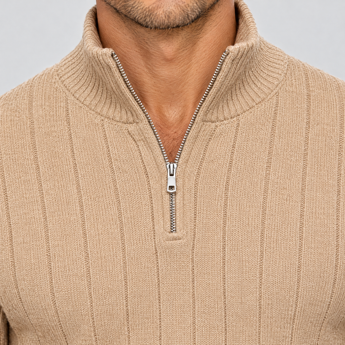 Ribbed knit, clean collar